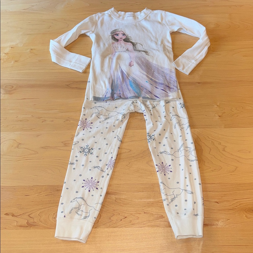 Hanna Andersson Disney Frozen 2 Elsa Organic Long John Pajamas 4T